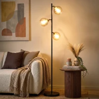 HOMCOM Tree Floor Lamp for Living Room Bedroom with 3 Light, Modern Standing Lamp, (Bulb not Included), 162cm, Grey(m-9)