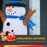 HOMCOM opblaasbare kerstman slee sneeuwpop(m-5)