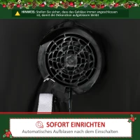 HOMCOM Kerstman, 2,40 meter groot, met LED-verlichting, zelfopblazende Tuindecoratie(m-6)