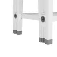 HOMCOM Shower Bench 2-Tier Shower Stool Bathroom with Shelf White and Grey(m-11)
