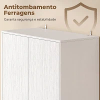 HOMCOM Armário de Cozinha com 4 Portas de Fecho Suave Prateleiras Ajustáveis e 2 Compartimentos Abertos Branco(m-7)