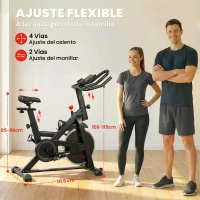 SPORTNOW Bicicleta Estática en Casa con App Resistencia Magnética Regulable Pantalla LCD Asiento y Manillar Ajustables Ruedas(m-7)