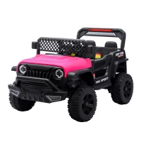 12V Auto elettrica per bambini, telecomando parentale e modalità di guida manuale, 96x59,2x58 cm, Rosa(m-15)