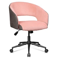 Sedia da ufficio, regolabile in altezza e girevole a 360°, braccioli integrati, 61x50x74 cm, Rosa(m-2)