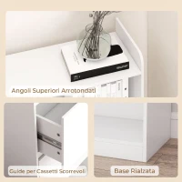 HOMCOM Libreria Doppia a 6 Livelli con Cassetti e Pannello Forato, 120x30x200 cm, Bianco(m-6)