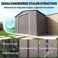 Outsunny Gereedschapsschuur tuinhuisje opbergruimte voor gereedschappen tuinkast gereedschapskast metaal(m-4)