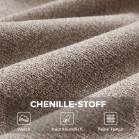HOMCOM Sessel Wohnzimmer Loungesessel mit Chenille-Optik, Armlehnen, Metallbeinen für Schlafzimmer, Hellbraun(m-5)