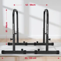 Barre per dip, regolabili in altezza, smontabili e portatili, 100x58x96 cm, Nero(m-4)