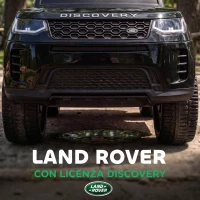 AIYAPLAY Macchina Cavalcabile Licenza Land Rover con Maniglia e Barriera, in PP e Acciaio, 84x40x94.5 cm, Nero(m-4)