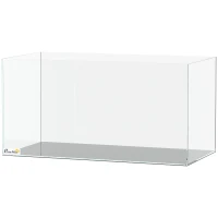 PawHut Acuario de Pecera 51 L Pecera de Cristal con Alfombrilla Protectora para Peces Camarones y Tortugas Transparente(m-13)