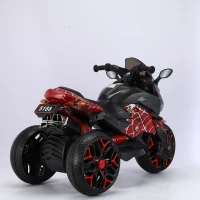 Moto elettrica per bambini 3‑ruote, con musica Bluetooth, avviamento a chiave e vano portaoggetti, 115x59x73 cm, Rosso(m-13)