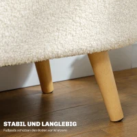 HOMCOM Zitbank met Opbergruimte en Deksel, Voethocker voor Hal, Woonkamer, Slaapkamer, Hout, Stoffen Bekleding, Wit(m-6)