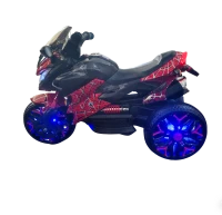 Moto elettrica per bambini 3‑ruote, con musica Bluetooth, avviamento a chiave e vano portaoggetti, 115x59x73 cm, Rosso(m-7)