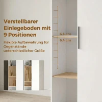 HOMCOM Boekenkast met 4 niveaus, verstelbare planken, kast met deuren voor woonkamer en werkkamer, wit(m-5)