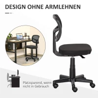 Vinsetto Bureaustoel Ergonomische Bureaustoel, Verstelbare Draaistoel, Ruimtebesparend Zwart(m-5)