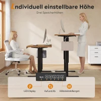 Bureau assis-debout électrique, moteur silencieux avec mémoire 3‑positions et système anti‑collision, 120 × 60 cm, 120x60x72-120 cm, Marron(m-7)