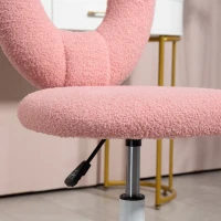 HOMCOM bureaustoel, draaistoel, hartvormige rugleuning, gestoffeerd, Roze(m-8)