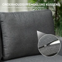 HOMCOM Hoekbank met slaapfunctie en opbergruimte, L-vormige slaapbank met chaise longue en verstelbare rugleuning voor de woonkamer(m-8)