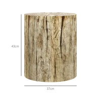 HOMCOM Bijzettafel in Boomstamontwerp, weerbestendig, voor Binnen & Buiten, Beton, Ø37 x 43 cm(m-3)