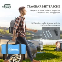 Outsunny Campingzelt für 3-4 Personen stabil wasserdicht Familienzelt mit Schlafzimmer Wohnzimmer 3000mm Wassersäule Himmelblau(m-7)