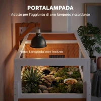 PawHut Casetta Tartarughe Rialzata con Divisorio, Vassoio Estraibile, in Legno e PS, 104x53x82 cm, Arancione e Bianco(m-7)