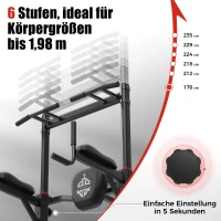 Power Tower Stazione per Dip, Barra per Trazioni, base a doppio triangolo, multifunzionale, 107,4x81,3x235 cm, Nero(m-7)