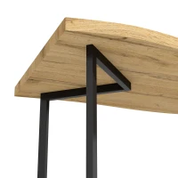 HOMCOM Mesa de Jantar para 2 Pessoas com Tampo Espesso, Pernas Metálicas, Estilo Moderno, 110x67x75,5 cm, Carvalho(m-11)