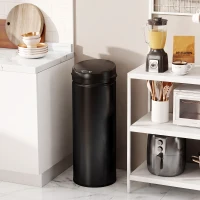 HOMCOM 50 Liter Sensor-vuilnisemmer met Soft-Close functie, contactloze roestvrijstalen vuilnisemmer voor hygiënische keukens(m-8)