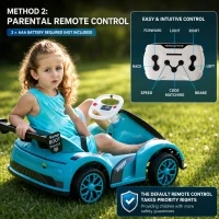Auto elettrica per bambini, marcia avanti/indietro regolabile e 2 velocità, 81x50,5x45 cm, Verde(m-8)