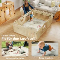 AIYAPLAY Baby-Spielmatte, Tiermuster, Schaumstoff, 1,5 cm dicke Polsterung, rutschfest(m-8)