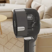 HOMCOM Staande ventilator luchtcirculator ventilator met 8 snelheidsstanden LED-display afstandsbediening timer 90° oscillatie Grijs(m-10)