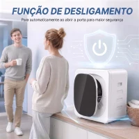 HOMCOM Máquina de Secar por Exaustão 4 kg 800W com Ecrã Tátil, Controlo de Tempo e Temperatura, Secagem Uniforme, Branco(m-7)