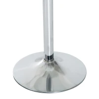 HOMCOM Ronde Eettafel met Glazen Tafelblad, Metalen Frame, Zilverkleurig(m-7)
