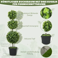 HOMCOM Kunstplanten in pot, kunststof bladeren, beflockte aarde, groen(m-4)