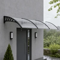 Outsunny Copertină Policarbonat pentru Ușă și Fereastră, Copertină de Exterior cu Structură din Aluminiu, Protecție UV și Ploaie, Design Modern(m-2)