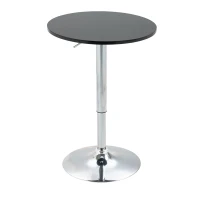 HOMCOM bartafel met draaibaar blad in hoogte verstelbaar zwart 61 x 70-90cm(m-10)