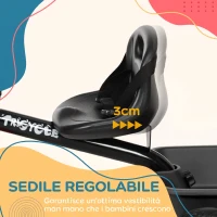AIYAPLAY Triciclo per Bambini 2-5 Anni con Seduta Regolabile, Bicicletta per Bambini con Cestino e Parafango, Nero(m-5)