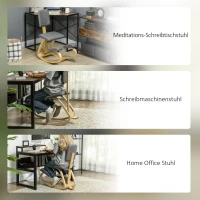 HOMCOM Ergonomische Kniestool, Kniehocker Gezondheidsstoel voor Thuis, Kantoor, Meditatie Grijs(m-7)