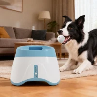 PawHut Automatic Dog Ball Launcher with 5 ETPU Balls 5.8 cm, 3 Distance Settings 6/10/14 m, Blue(m-9)