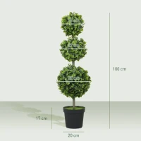 HOMCOM Kunstplanten in pot, kunststof bladeren, beflockte aarde, groen(m-3)