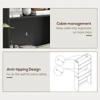 HOMCOM Foldable Desktop, Computer Desk with Storage Shelves, 80 x 69 x 155 cm, Black(m-7)