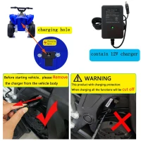 Quad elettrico per bambini 12V, due velocità (alta/bassa) e avanti/indietro, 85x55x55,3 cm, Blu(m-19)