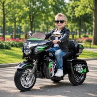 Moto elettrica 12V per bambini, ampio vano portaoggetti e sedile morbido in PU, 110x48x68 cm, Nero(m-4)