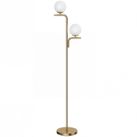 HOMCOM LED-vloerlamp, moderne lamp met 3 kleurtemperaturen, glazen kappen en voetschakelaar, goud