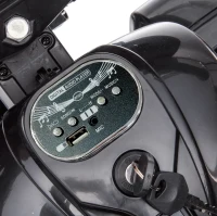 Moto elettrica 12V per bambini, ampio vano portaoggetti e sedile morbido in PU, 110x48x68 cm, Nero(m-11)