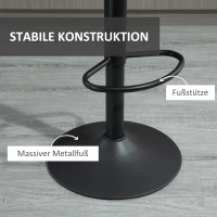 HOMCOM 2-delige set barkrukken in retrodesign, inclusief voetensteun, in hoogte verstelbaar, Gaslift, Grijs + Zwart(m-6)