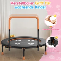 Trampolino per bambini piccoli, design anti‑ribaltamento, ripiegabile salvaspazio, ideale per bambini da 1–6 anni, Dimensioni 91 x 91 x 81 cm, 91x91x81 cm, Nero(m-5)