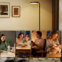 HOMCOM LED-vloerlamp met magnetische afstandsbediening, flexibel verstelbaar, draaibaar, metaal, zwart(m-6)