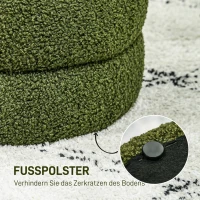 HOMCOM Kruk, rond, Teddyfleece, tot 120kg, Φ40x45H cm, Groen(m-5)
