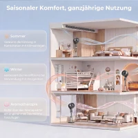 HOMCOM Staande ventilator luchtcirculator ventilator met 8 snelheidsstanden LED-display afstandsbediening timer 90° oscillatie Grijs(m-7)